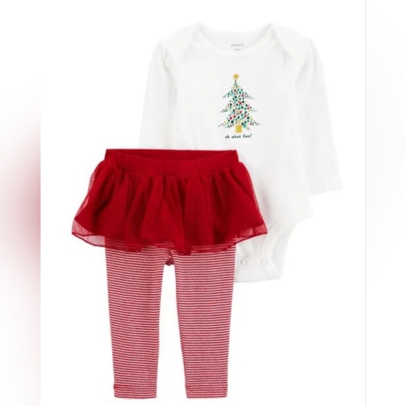Carter's - Baby 2-Piece Christmas Bodysuit & Tutu Pant Set - Picture 1 of 3